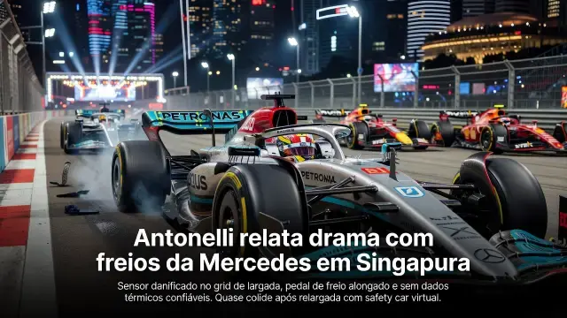 Antonelli relata drama com freios da Mercedes em Singapura